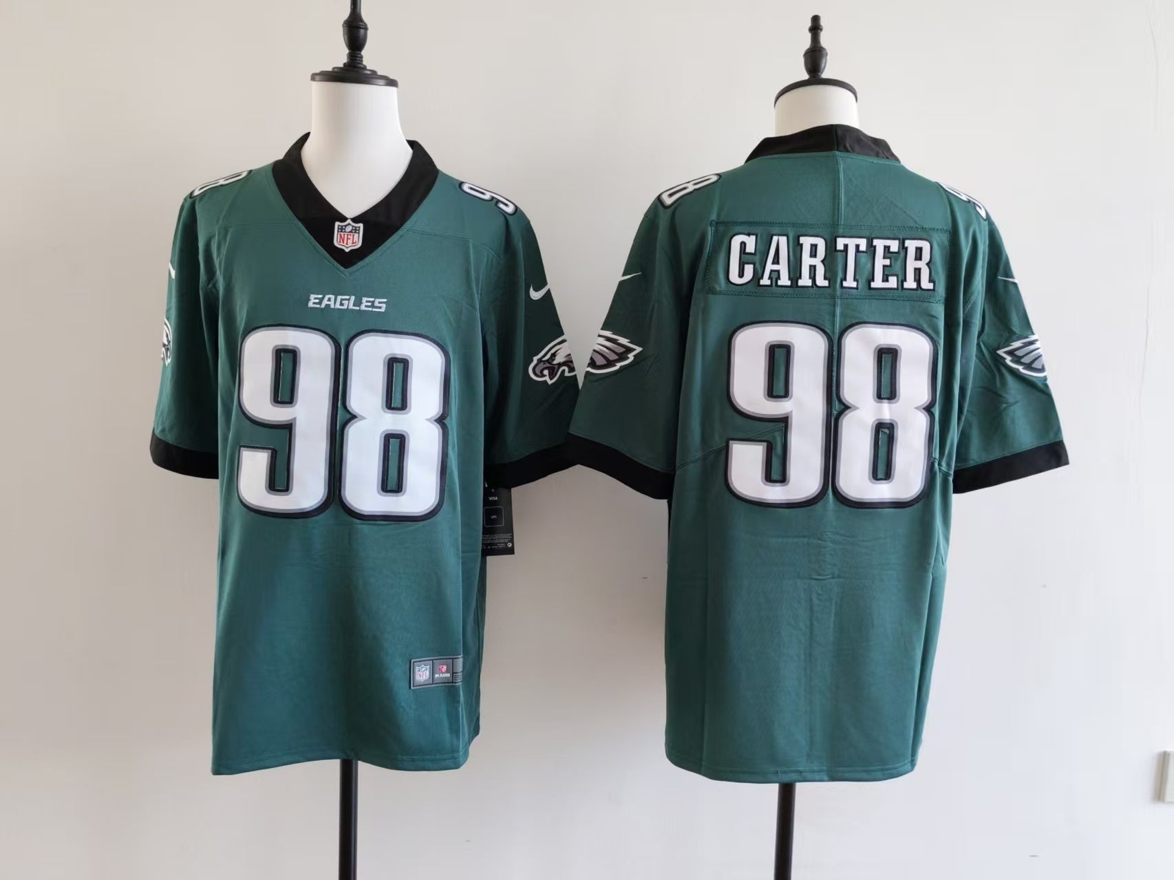 Men's Philadelphia Eagles Jalen Carter Jersey-Midnight Green football jersey product view 1