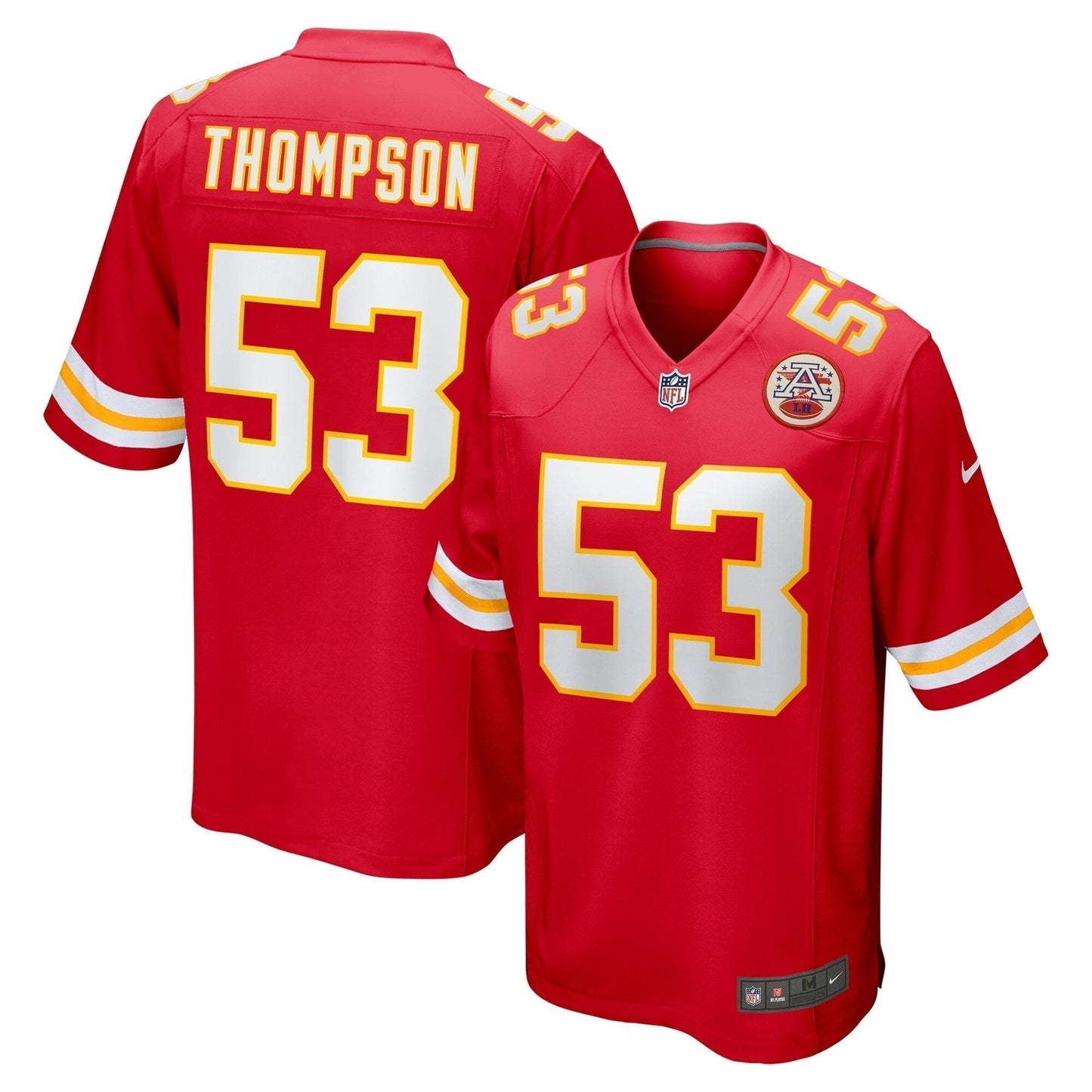 BJ Thompson Kansas City Chiefs Game Jersey - Red football jersey product view 1
