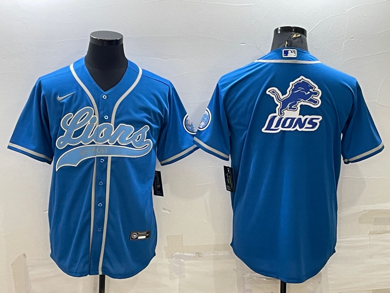 Men's Detroit Lions Blue Game Jersey1 football jersey product view 1