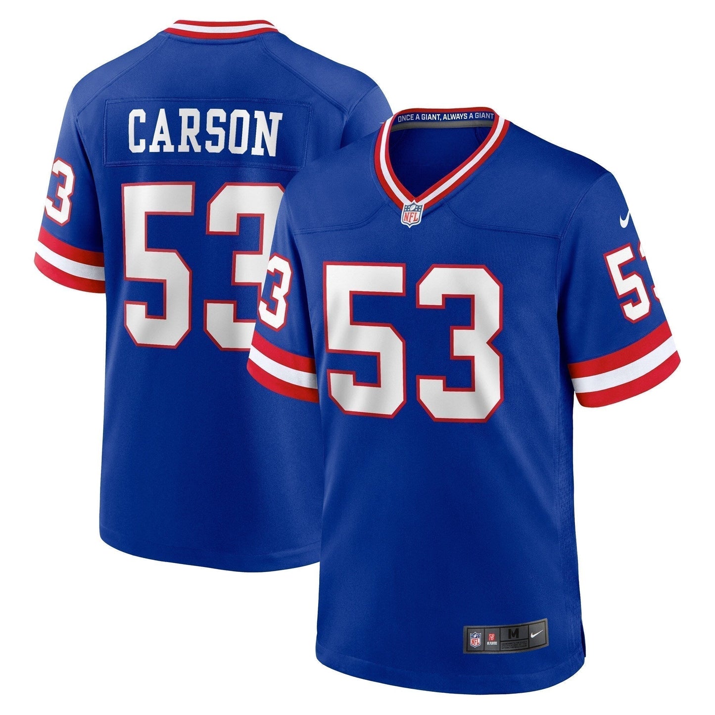 Harry Carson New York Giants Classic Retired Game Jersey - Royal football jersey product view 1