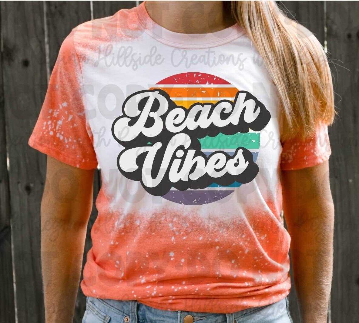Bleached Summer Beach Tee Retro Circle Beach Vibes Unisex T-shirt, Sweatshirt, Hoodie, Long Sleeve Tee - T-Shirt, Sweatshirt, Hoodie