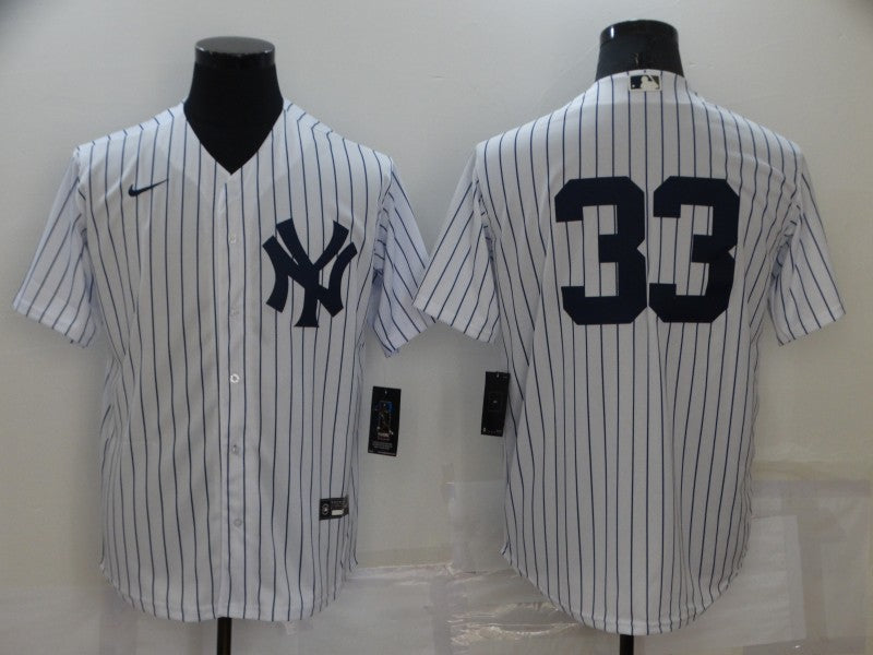Men's New York Yankees Nick Swisher #33 White Replica Player Name Jersey baseball jersey product view 1