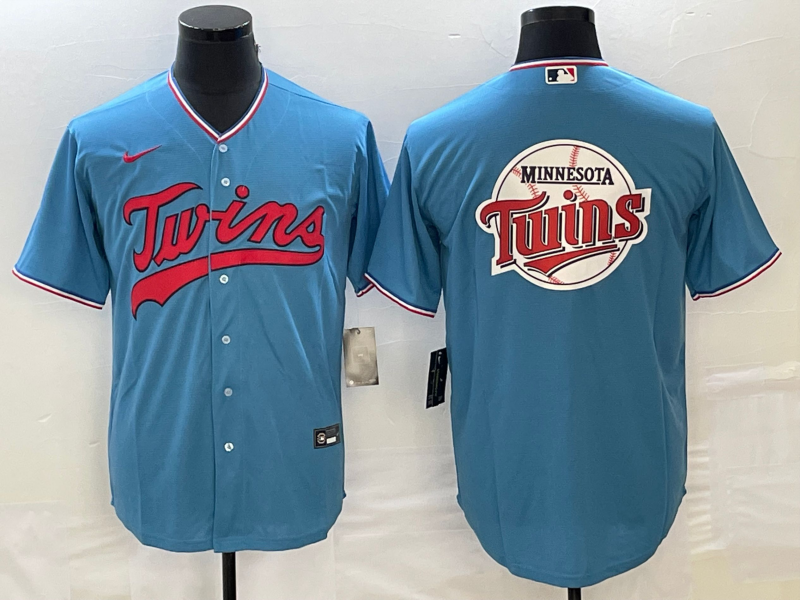 Men's Minnesota Twins Blue Replica Player Jersey baseball jersey product view 1