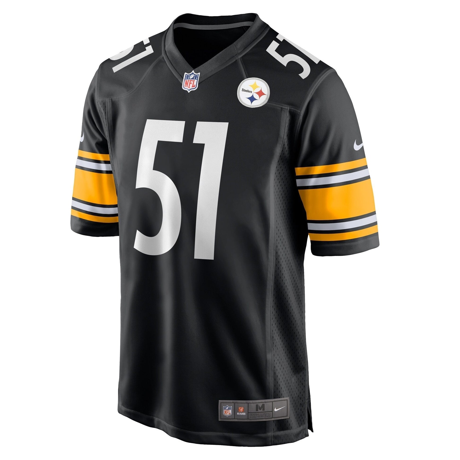 Nick Herbig Pittsburgh Steelers Game Jersey - Black football jersey product view 2