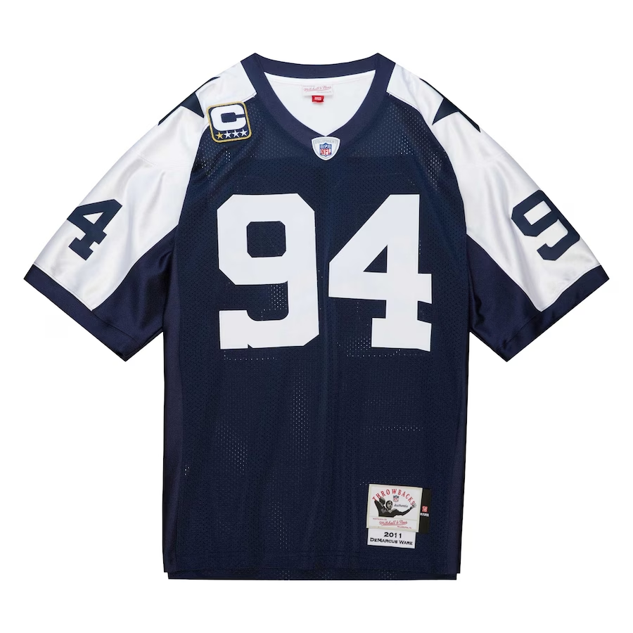 Men's DeMarcus Ware Navy Dallas Cowboys 2011 Authentic Throwback Retired Player Jersey football jersey product view 2
