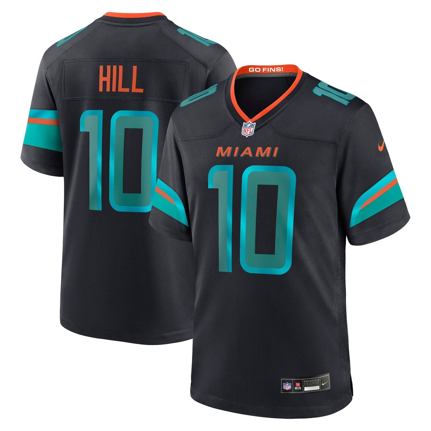Miami Dolphins Tyreek Hill Pitch Blue 2025 Rivalries Collection Game Jersey football jersey product view 1
