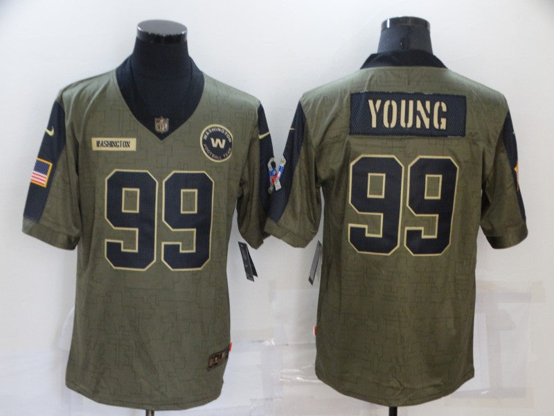 Men's Washington Commanders Chase Young Brown Game Jersey football jersey product view 1