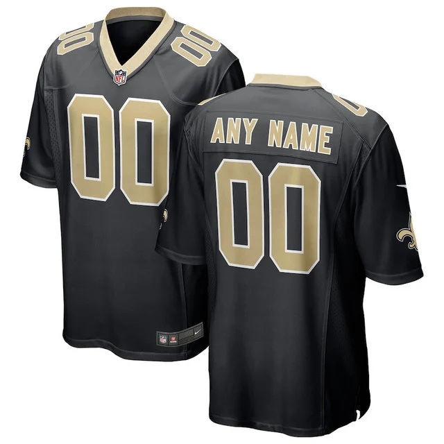 New Orleans Saints Custom Game Men Jersey - Black football jersey product view 1