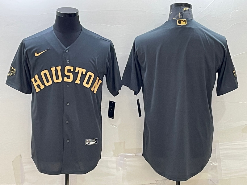 Men's Houston Astros Dark Gray Replica Blank Jersey baseball jersey product view 1