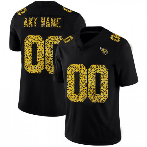 Custom1 Arizona Cardinals Jersey1 Black Limited Fashion Vapor Black Leopard Print football jersey product view 1