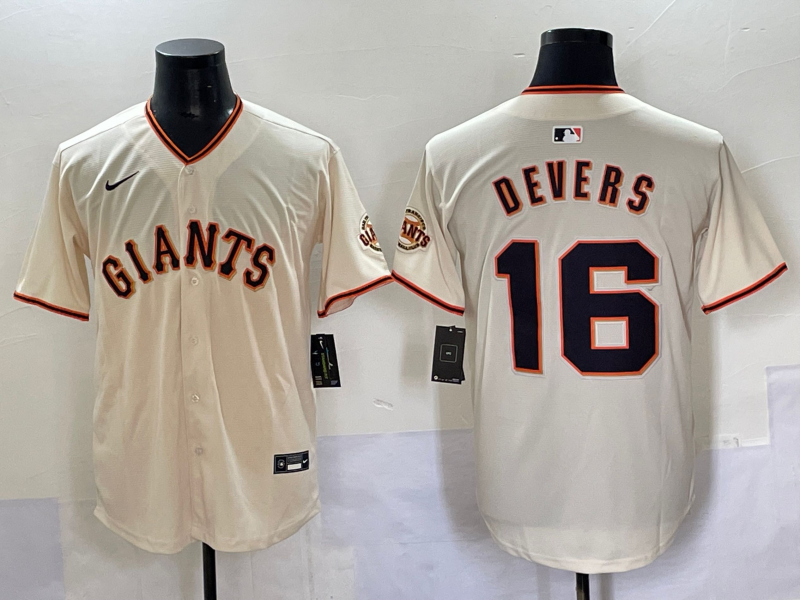 Men's San Francisco Giants Rafael Devers Cream Home Replica Player Jersey baseball jersey product view 1