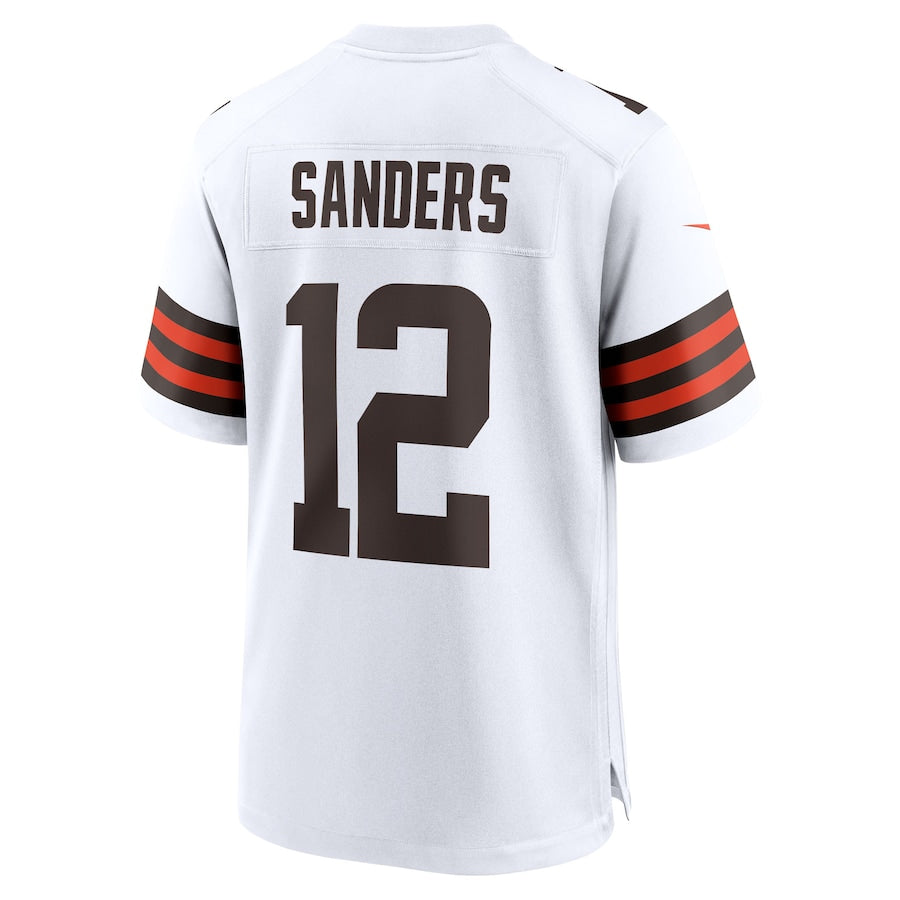 Men's Cleveland Browns Shedeur Sanders White 2025 NFL Draft Game Jersey football jersey product view 3