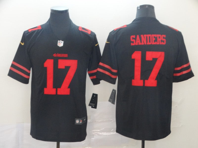 Men's San Francisco 49ers Emmanuel Sanders Black Game Jersey football jersey product view 1