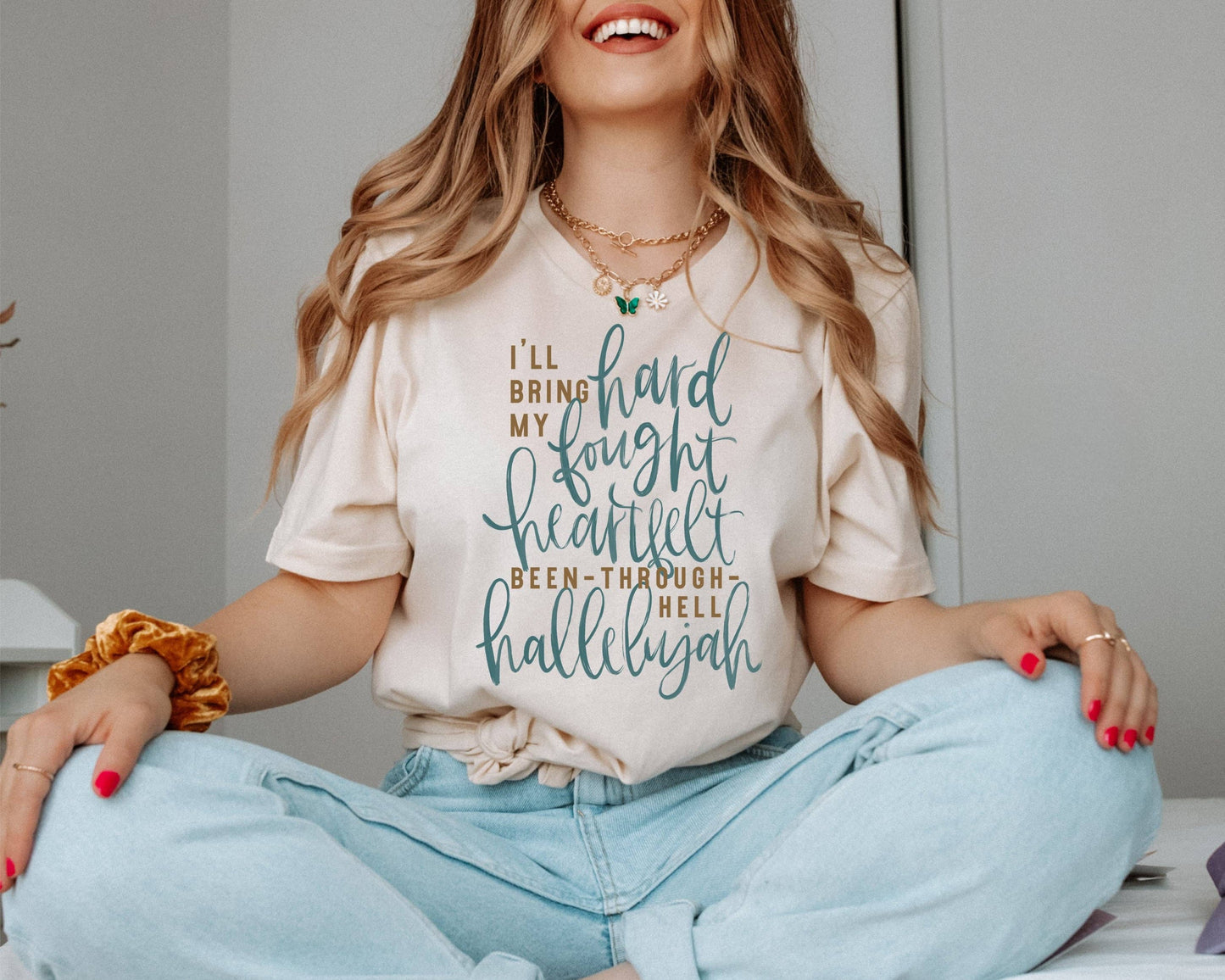 Hard Fought Hallelujah Faith Vintage Graphic Tee Unisex T-shirt, Sweatshirt, Hoodie, Long Sleeve Tee - T-Shirt, Sweatshirt, Hoodie
