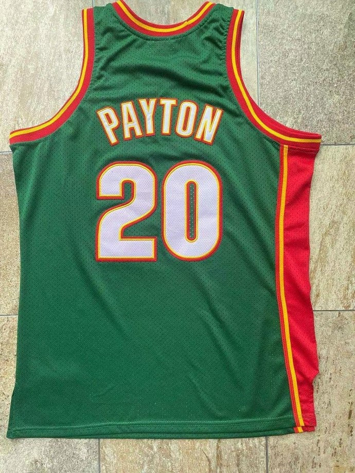 Supersonics No. 20 Gary Payton Green MN basketball jersey product view 2