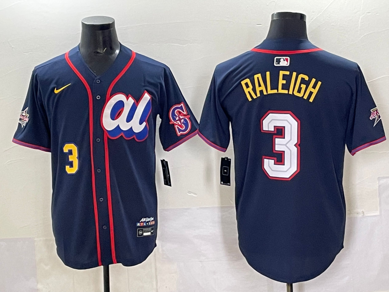 Men's American League Cal Raleigh #3 Navy 2025 All-Star Edition Limited Player Jersey baseball jersey product view 1