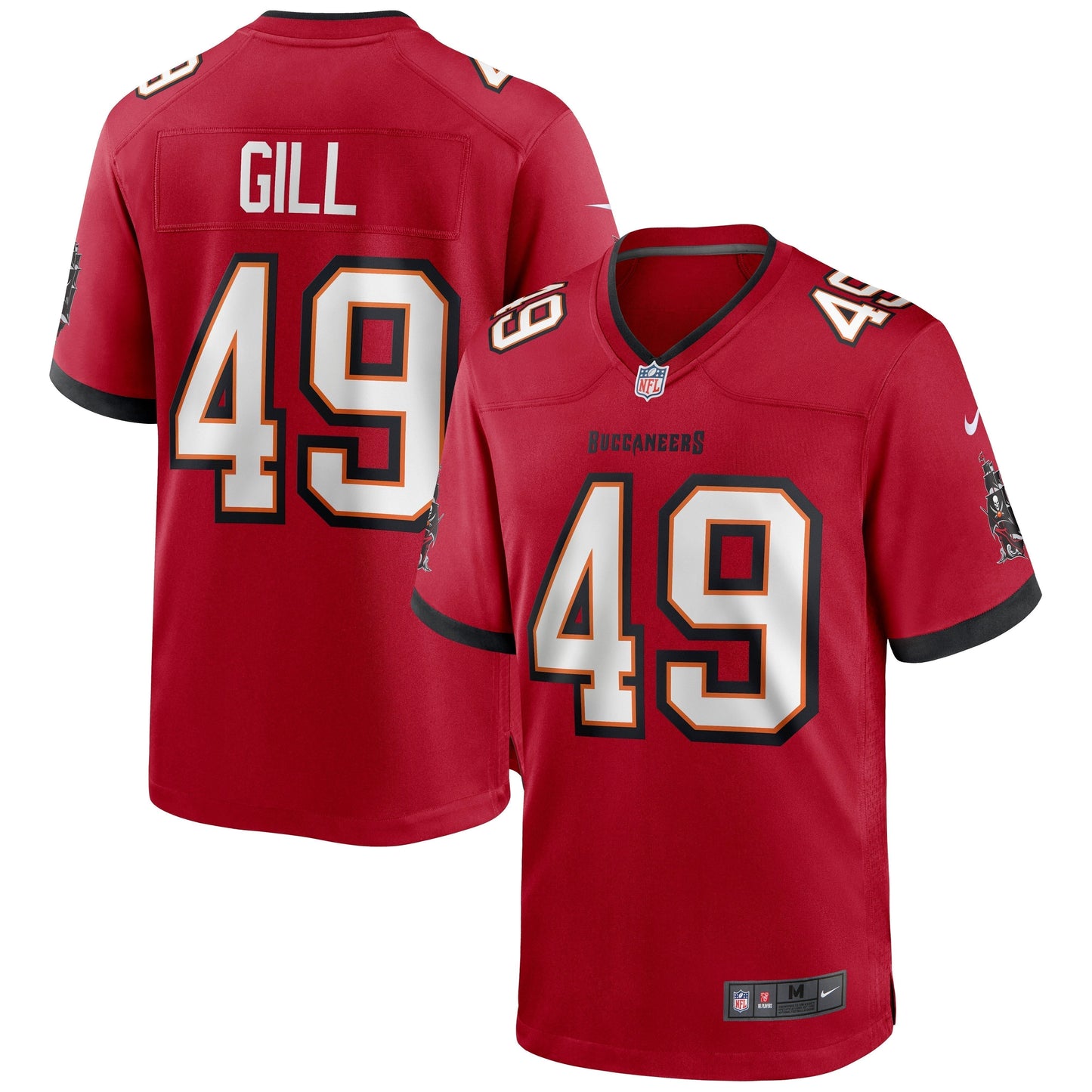 Cam Gill Tampa Bay Buccaneers Game Jersey - Red football jersey product view 1