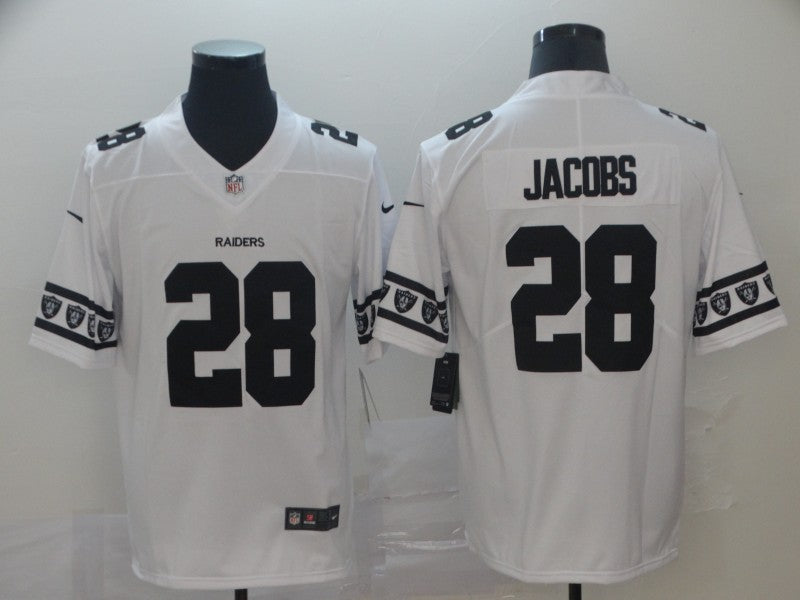 Men's Las Vegas Raiders Josh Jacobs #28 White Authentic Game Jersey1 football jersey product view 1