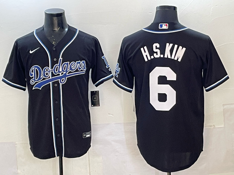 Men's Los Angeles Dodgers Ha-seong Kim #6 Black Limited Player Jersey baseball jersey product view 1