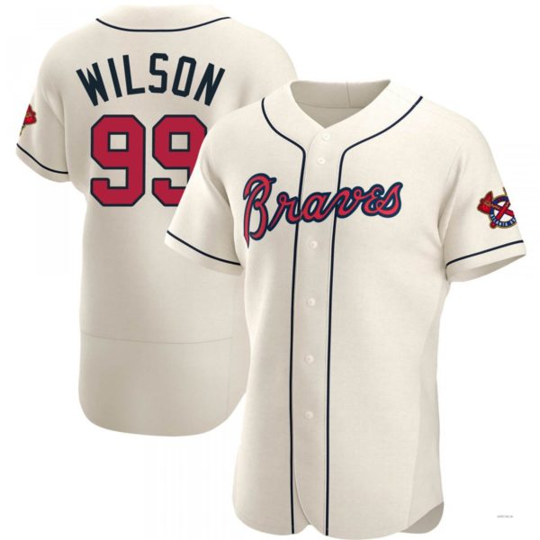Atlanta Braves #99 Brooks Wilson Cream Alternate Jersey Stitches Baseball Jerseys baseball jersey product view 1