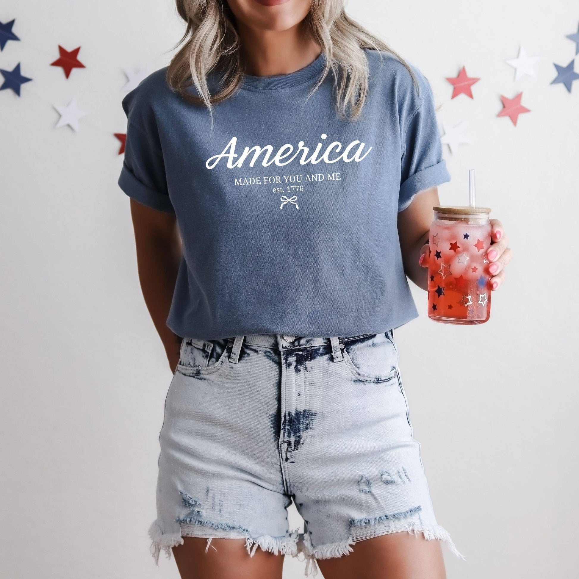 American Made For You and Me Tee - 4Th of July Graphic Tee Unisex T-shirt, Sweatshirt, Hoodie, Long Sleeve Tee - T-Shirt, Sweatshirt, Hoodie
