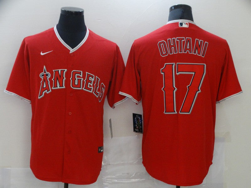 Men's Los Angeles Angels Shohei Ohtani MLB Red Jersey baseball jersey product view 1