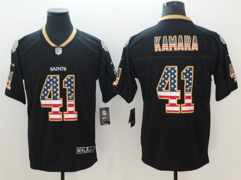 Men's New Orleans Saints #41 Alvin Kamara Black Team Game Jersey1 football jersey product view 1