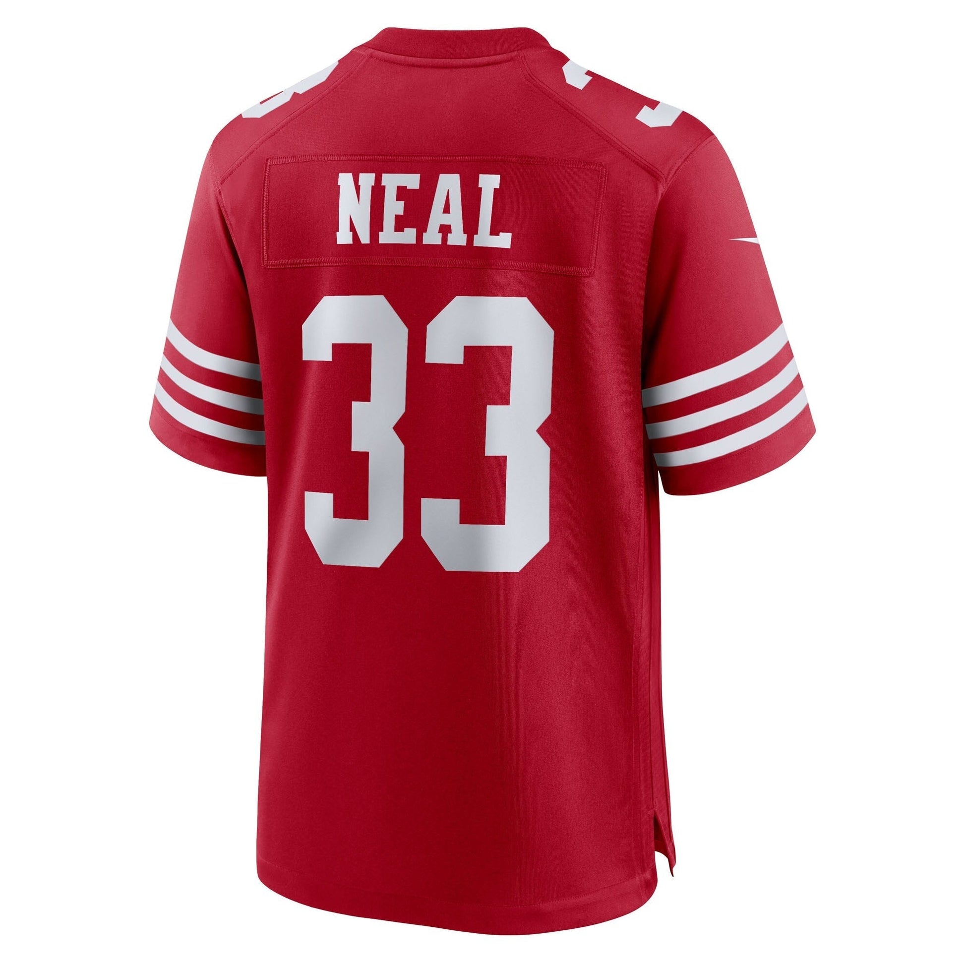 San Francisco 49ers Siran Neal Scarlet Team Game Jersey football jersey product view 1