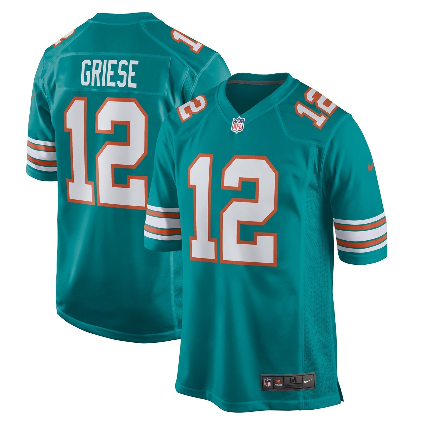 Miami Dolphins Bob Griese Aqua Retired Player Jersey football jersey product view 1