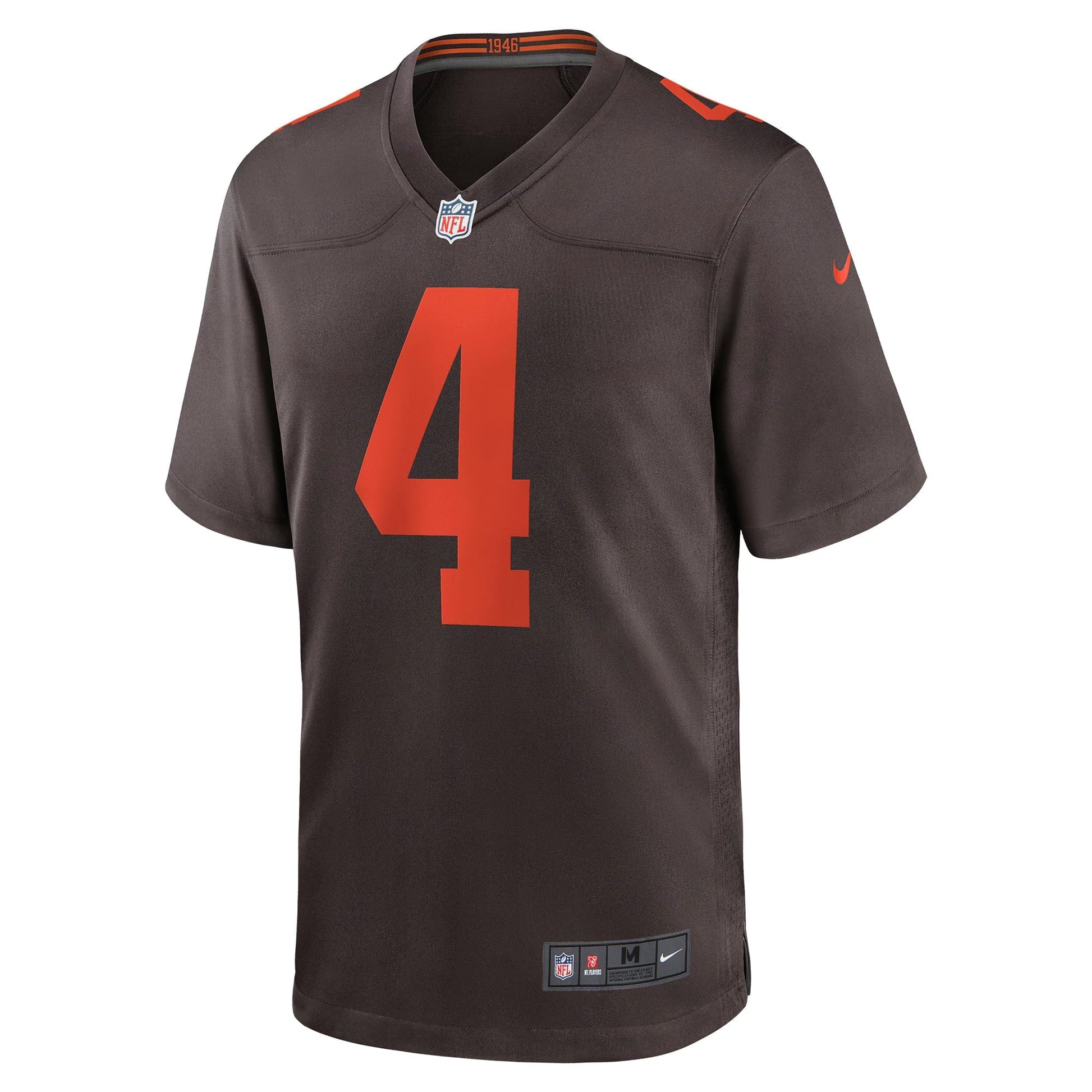 Cleveland Browns Deshaun Watson Brown Alternate Game Jersey football jersey product view 1