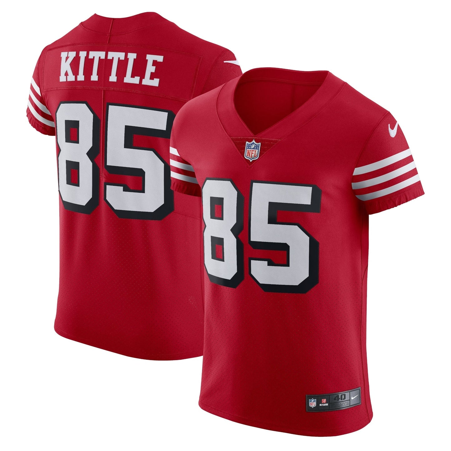 San Francisco 49ers George Kittle Scarlet Alternate Vapor Elite Jersey football jersey product view 1