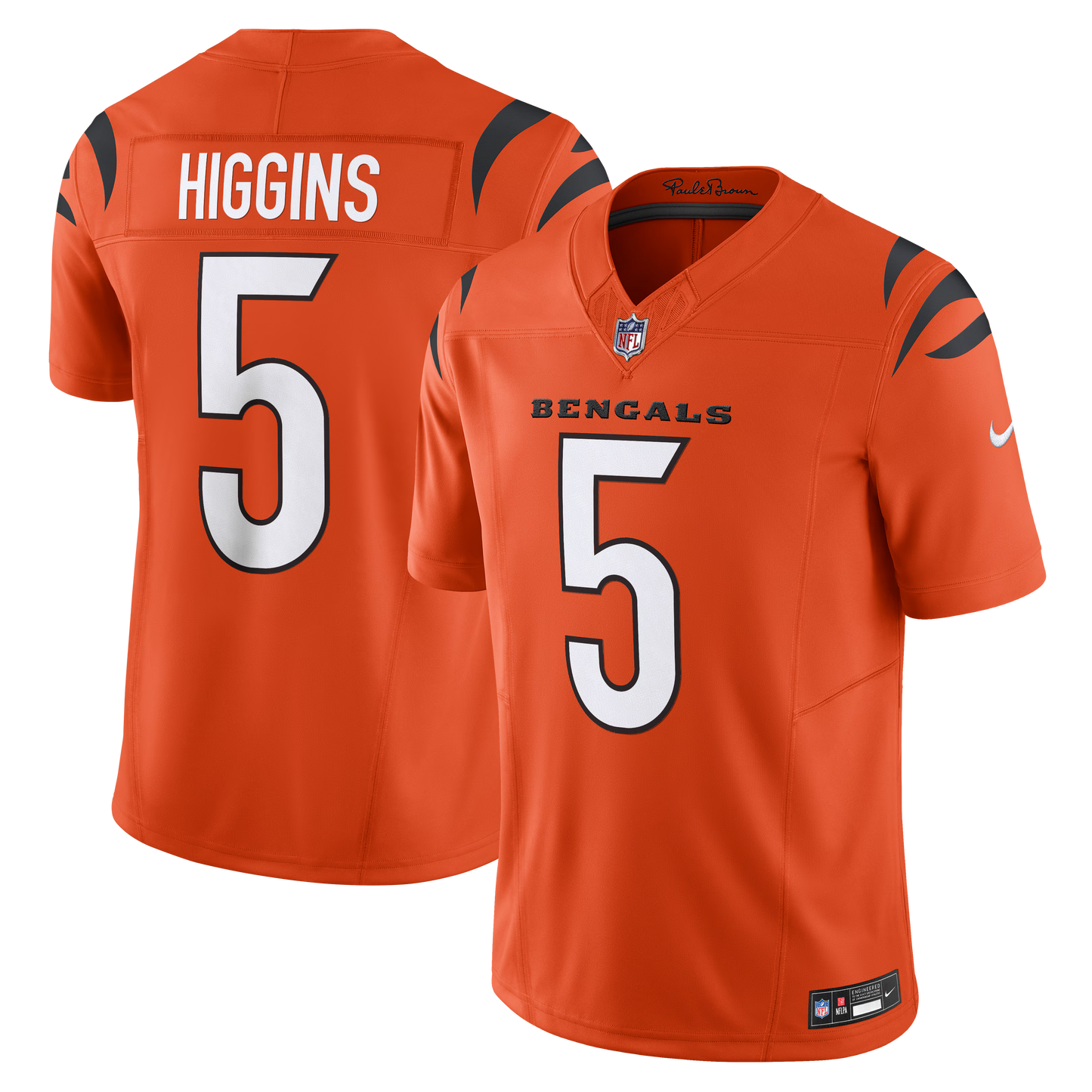 Cincinnati Bengals Tee Higgins Orange Vapor F.U.S.E. Limited Jersey football jersey product view 1