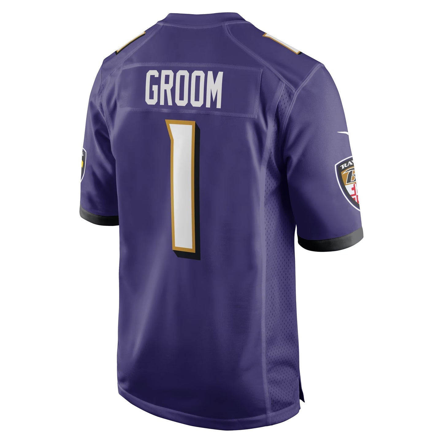 Baltimore Ravens Number 1 Groom Purple Game Jersey football jersey product view 3