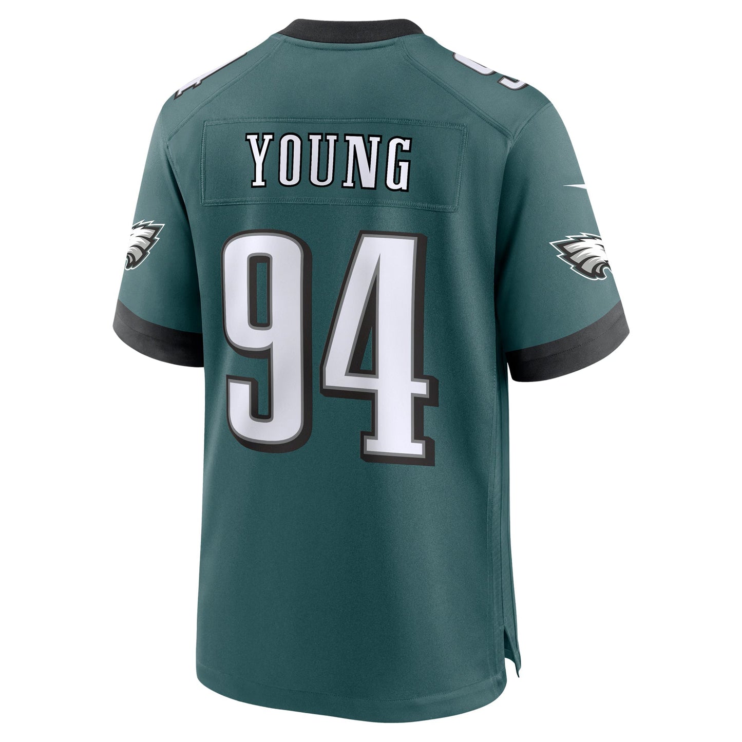 Philadelphia Eagles Byron Young Midnight Green Team Game Jersey football jersey product view 1