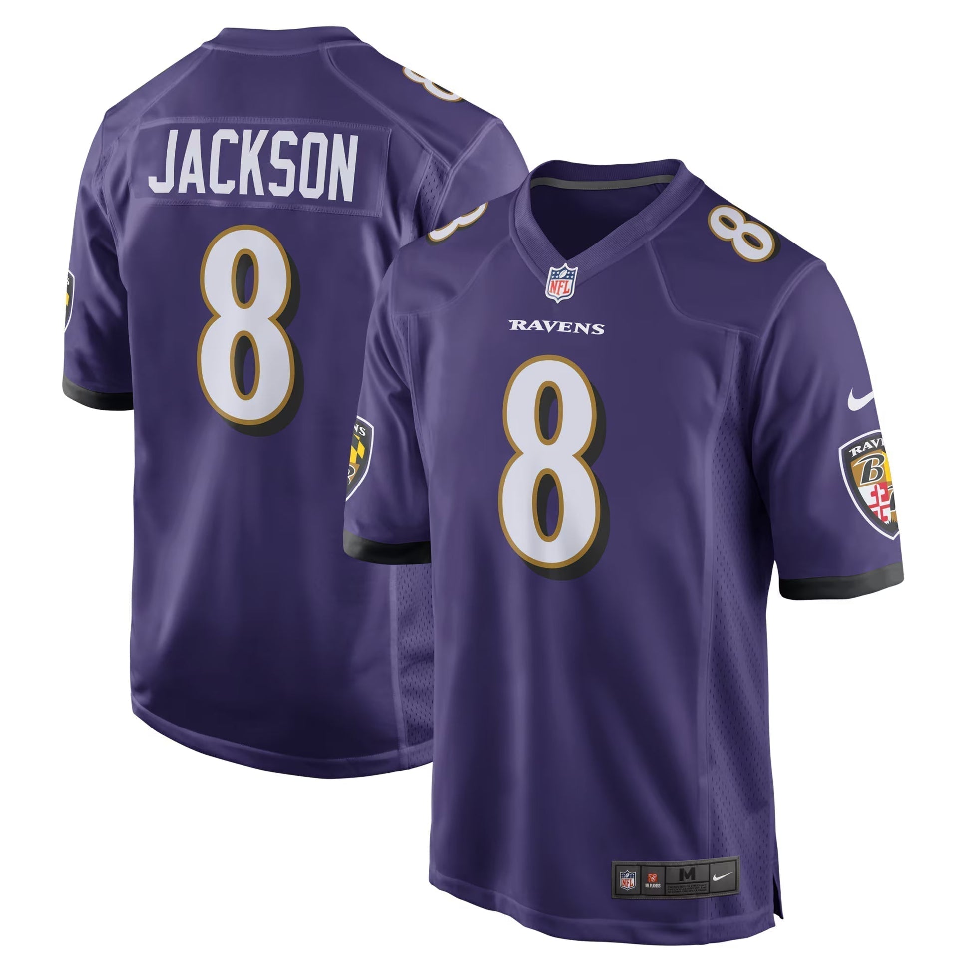 Baltimore Ravens Lamar Jackson Purple Game Jersey football jersey product view 1
