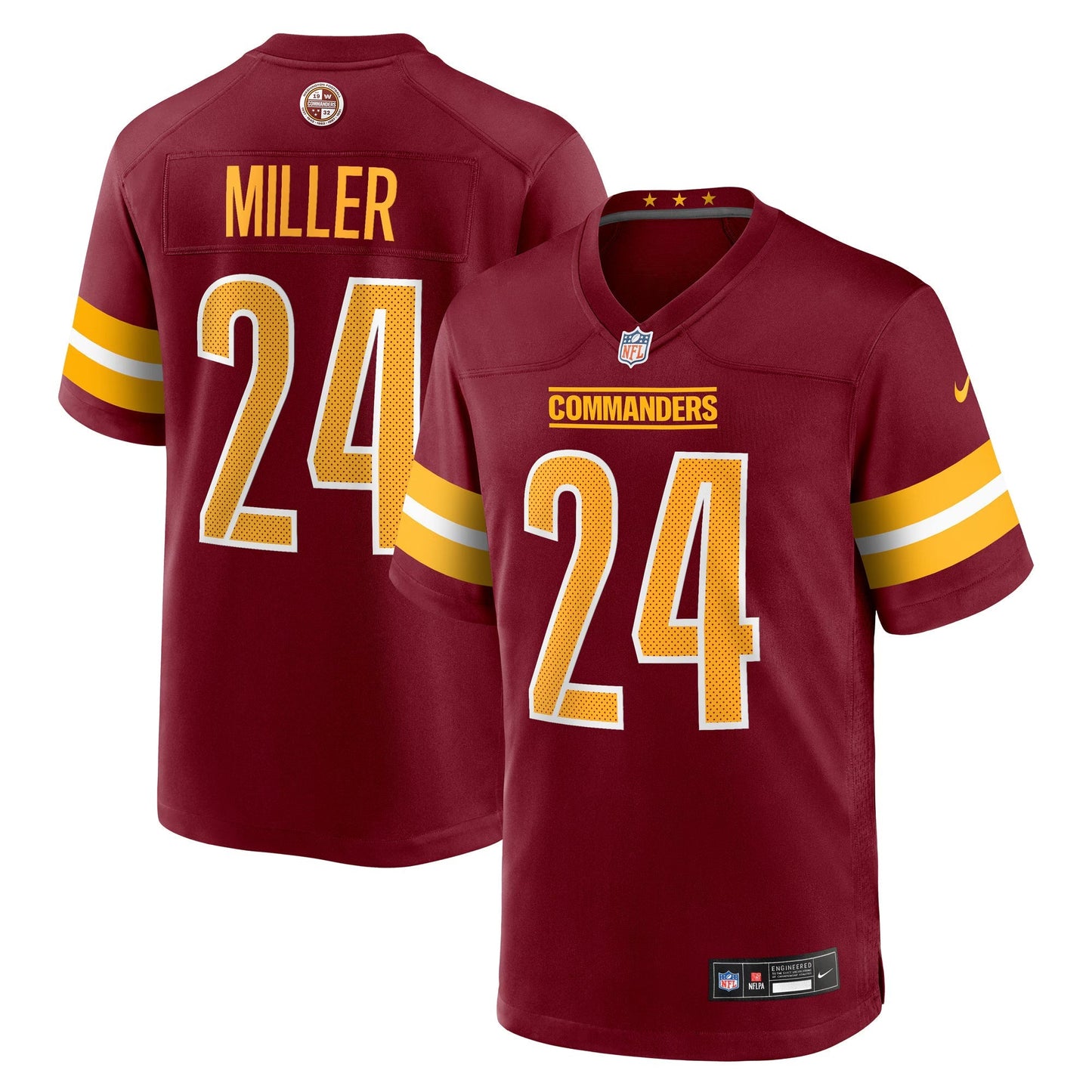 Washington Commanders Von Miller Burgundy Team Game Jersey football jersey product view 1