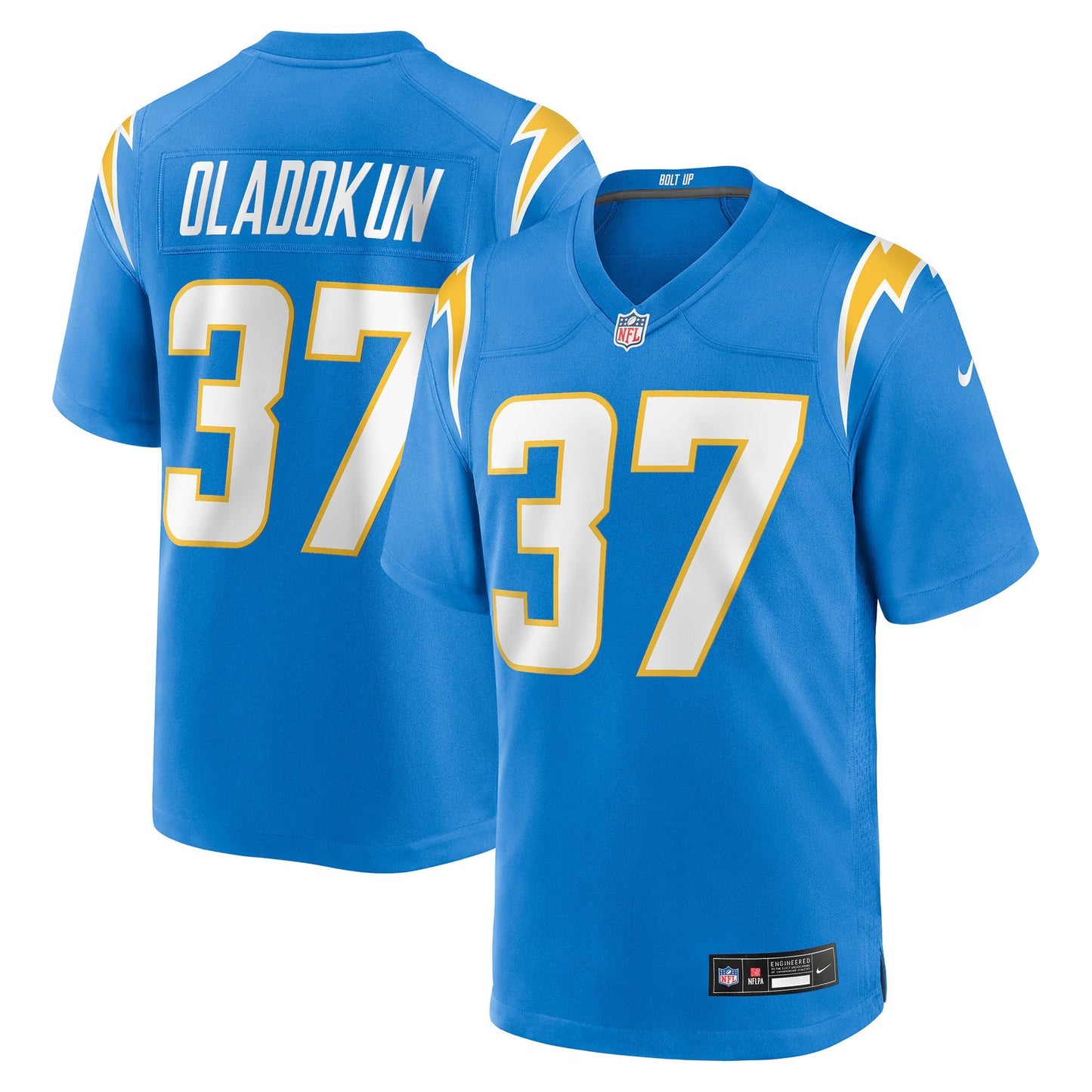 Los Angeles Chargers Jordan Oladokun Powder Blue Team Game Jersey basketball jersey product view 1
