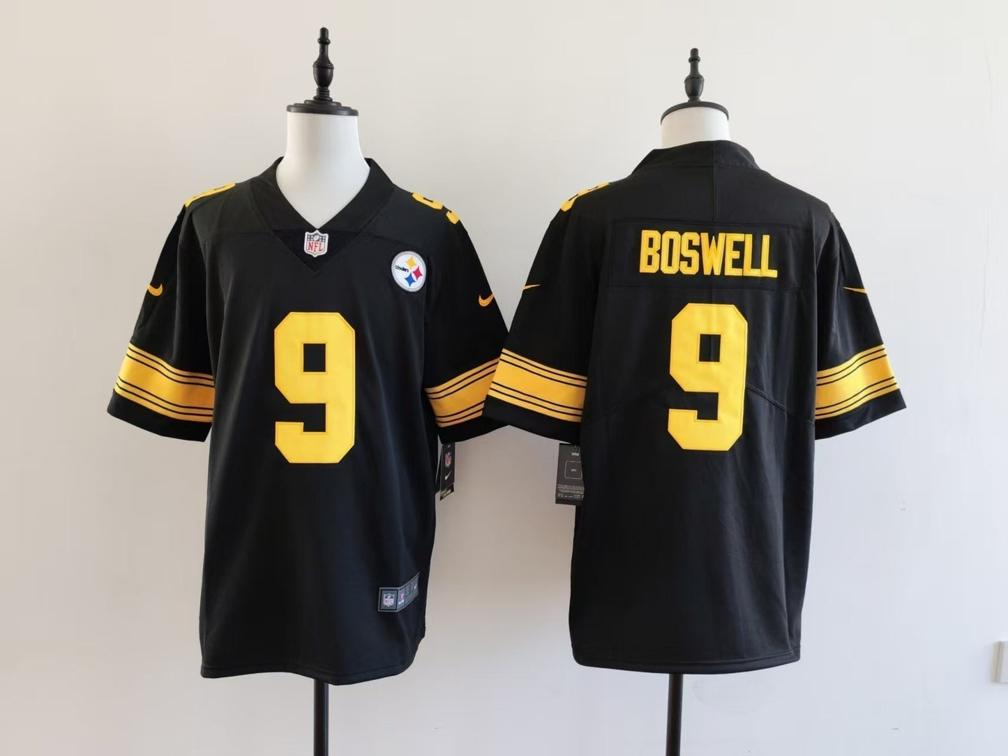 Men's Pittsburgh Steelers Chris Boswell Jersey - Black-yellow numbers football jersey product view 1