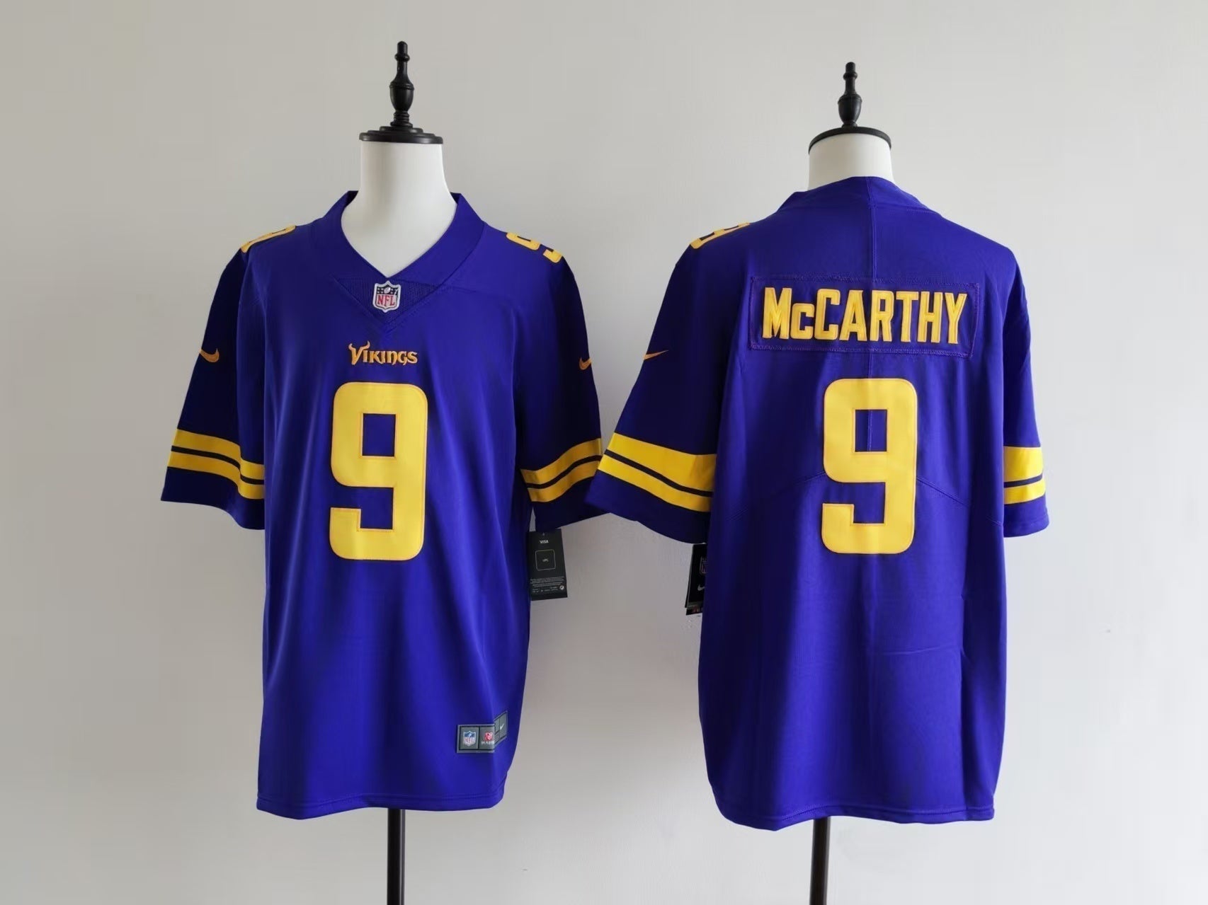 Men's Minnesota Vikings J.J. McCarthy Jersey - Purple football jersey product view 1