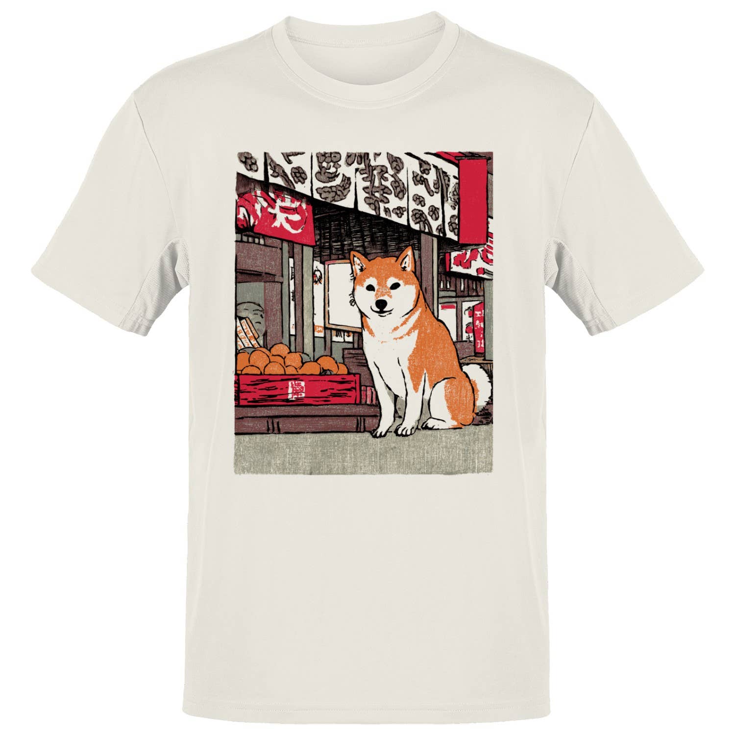 Shiba Inu Market Street Japanese Art T-Shirt Unisex T-shirt, Sweatshirt, Hoodie, Long Sleeve Tee - T-Shirt, Sweatshirt, Hoodie