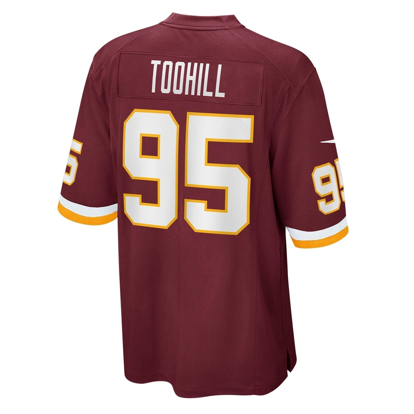 Casey Toohill Washington Football Team Game Jersey - Burgundy football jersey product view 3