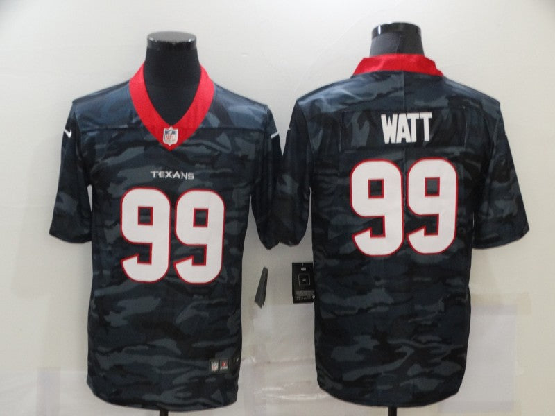 Men's Houston Texans J.J. Watt #99 Gray Camouflage Game Jersey1 football jersey product view 1