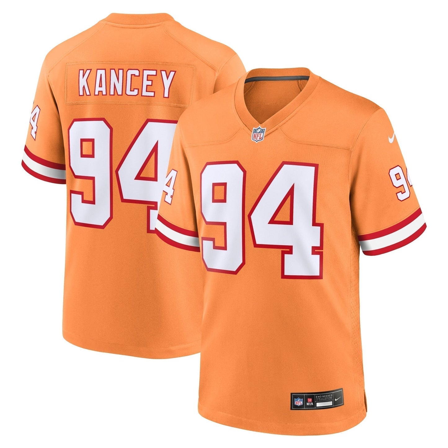 Calijah Kancey Tampa Bay Buccaneers Alternate Team Game Jersey - Orange football jersey product view 1