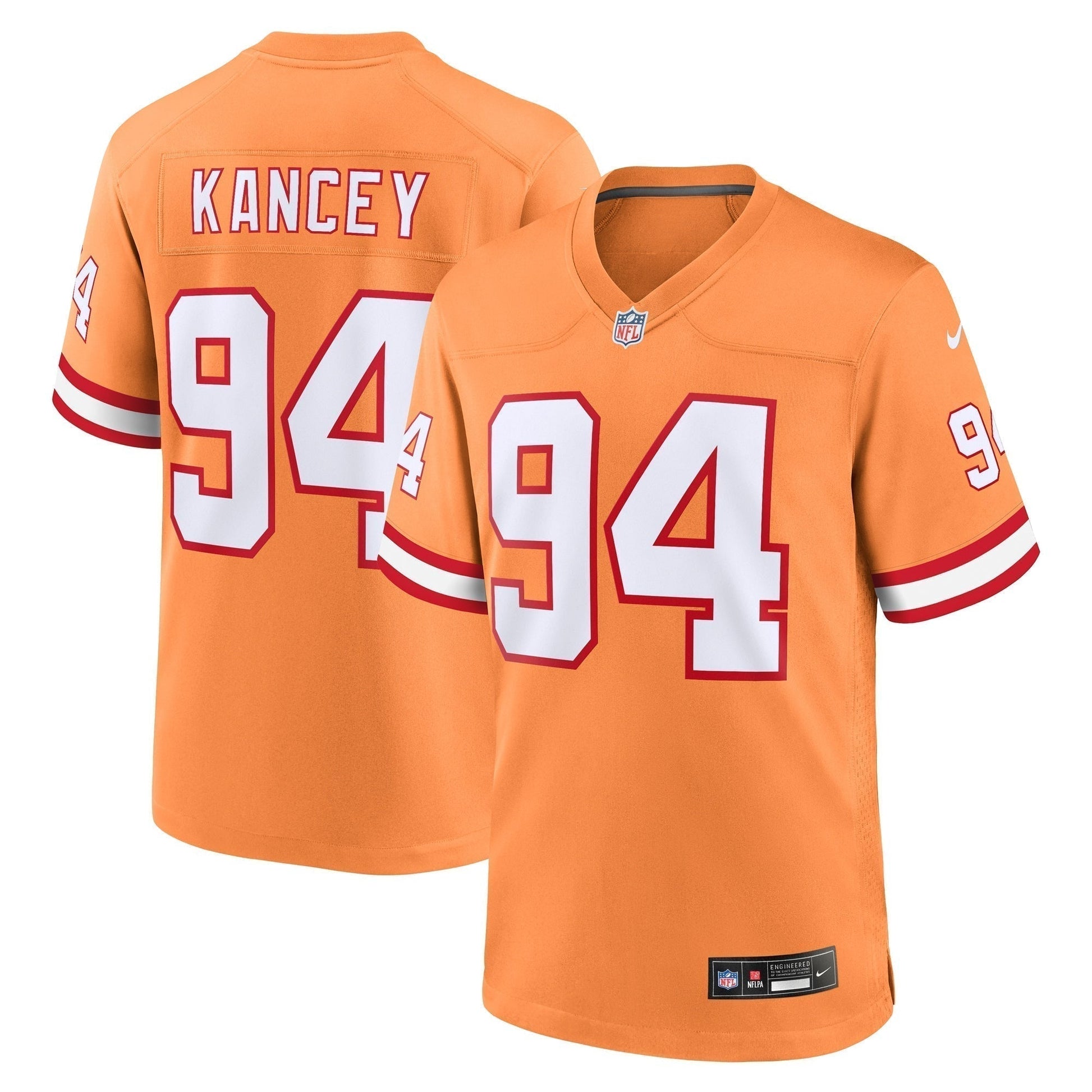 Calijah Kancey Tampa Bay Buccaneers Alternate Team Game Jersey - Orange football jersey product view 1