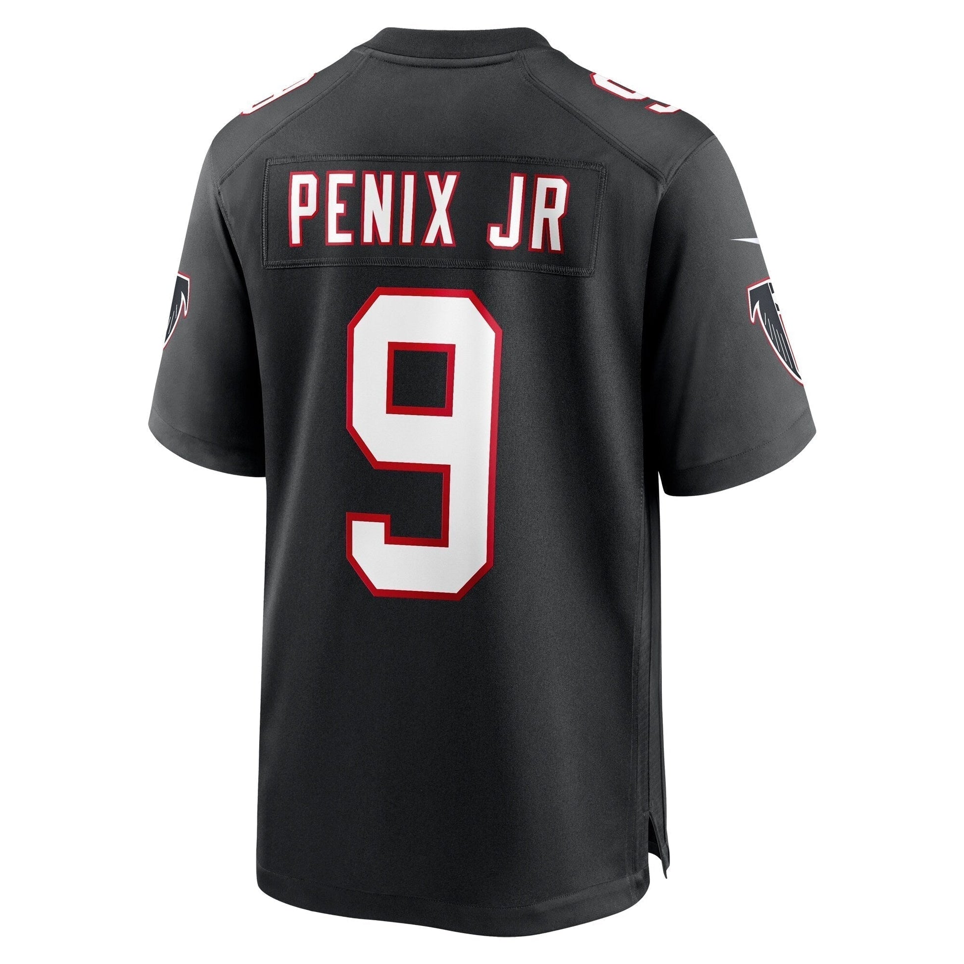 Michael Penix Jr. Atlanta Falcons Throwback Game Jersey - Black football jersey product view 3