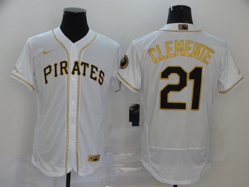 Men's Pittsburgh Pirates Roberto Clemente White Stitched Jersey baseball jersey product view 1