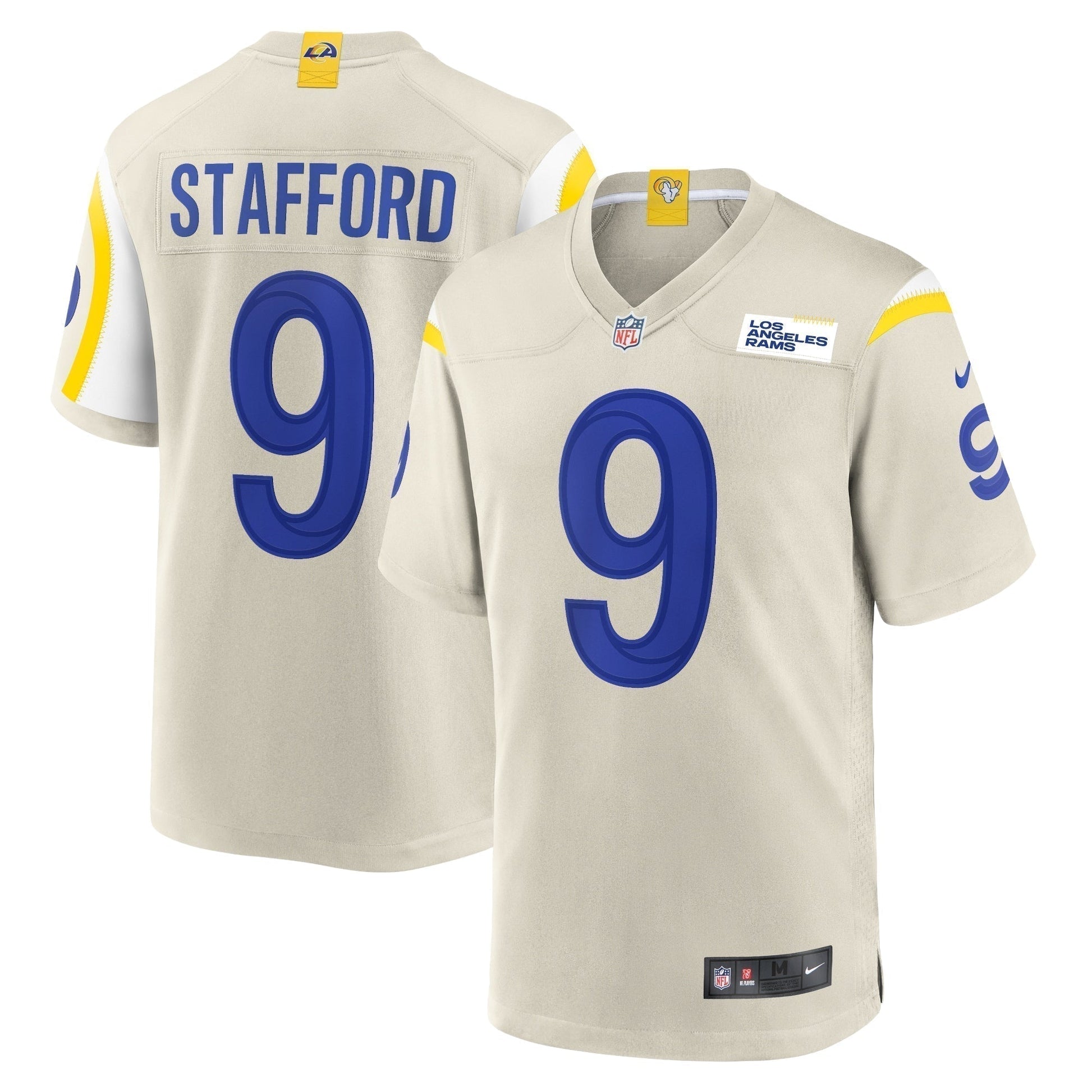 Matthew Stafford Los Angeles Rams Game Jersey - Bone football jersey product view 1