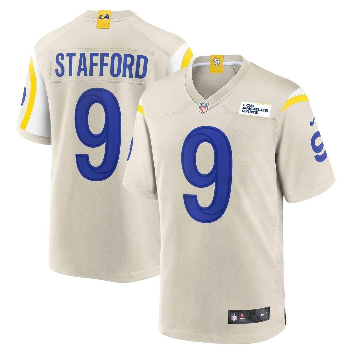 Matthew Stafford Los Angeles Rams Game Jersey - Bone football jersey product view 1