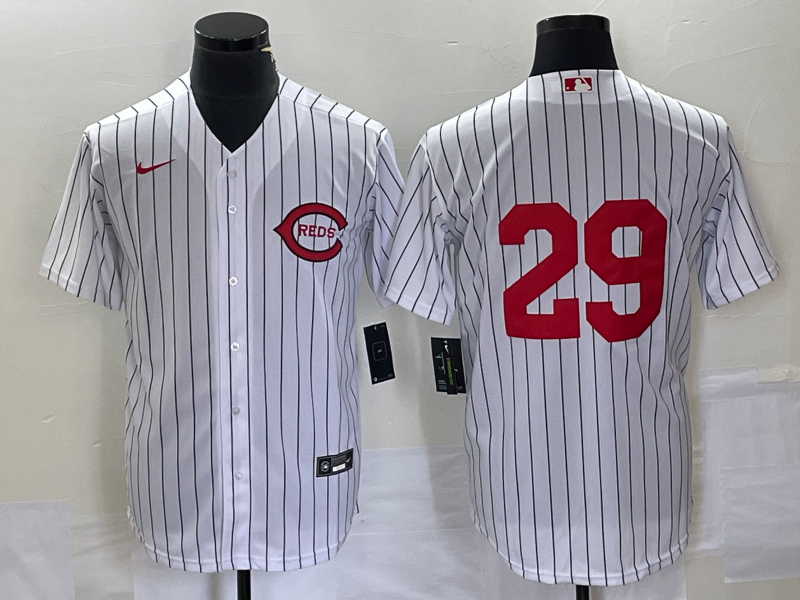 Men's Cincinnati Reds TJ Friedl White 2022 MLB at Field of Dreams Game Authentic Player Jersey baseball jersey product view 1