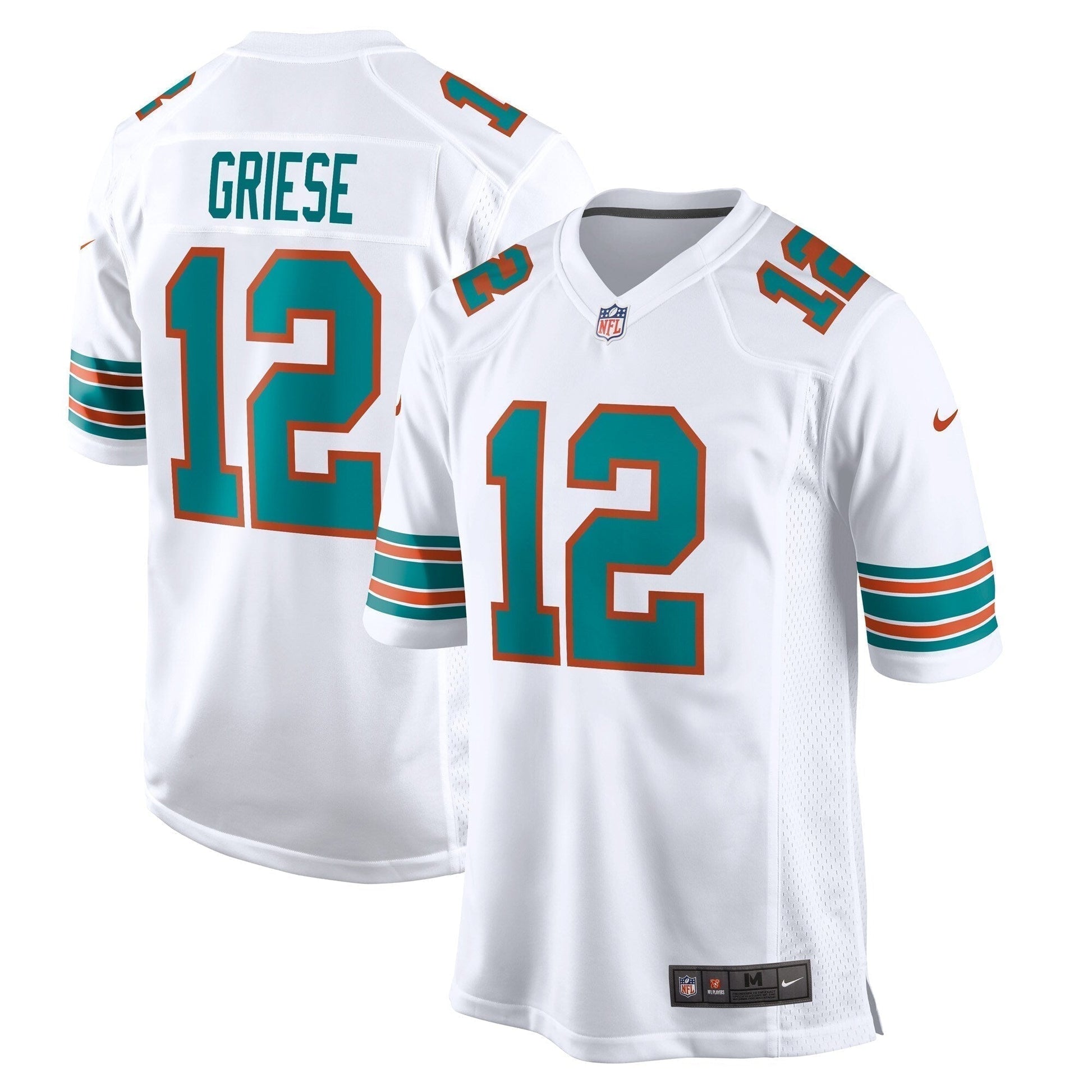 Bob Griese Miami Dolphins Retired Jersey - White football jersey product view 1